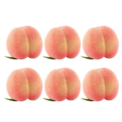 6PCS Artificial Peaches Simulation Peaches Fruits Vivid Props for Home Fruit Shop Supermarket Desk Decoration