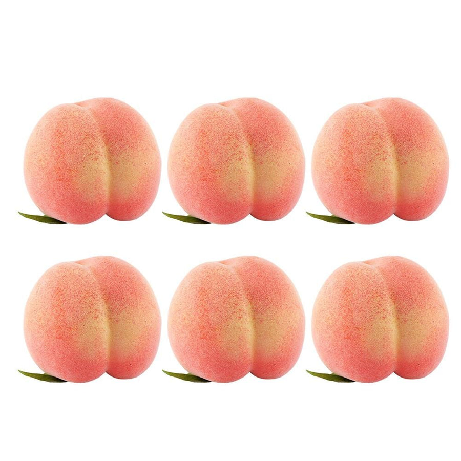 6PCS Artificial Peaches Simulation Peaches Fruits Vivid Props for Home Fruit Shop Supermarket Desk Decoration