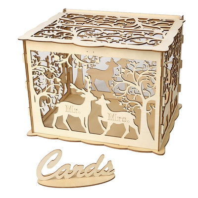 DIY Wedding Card Box Rustic Wood Card Box Gift Card Holder Card Box for Weddings Baby Showers Birthdays Graduations