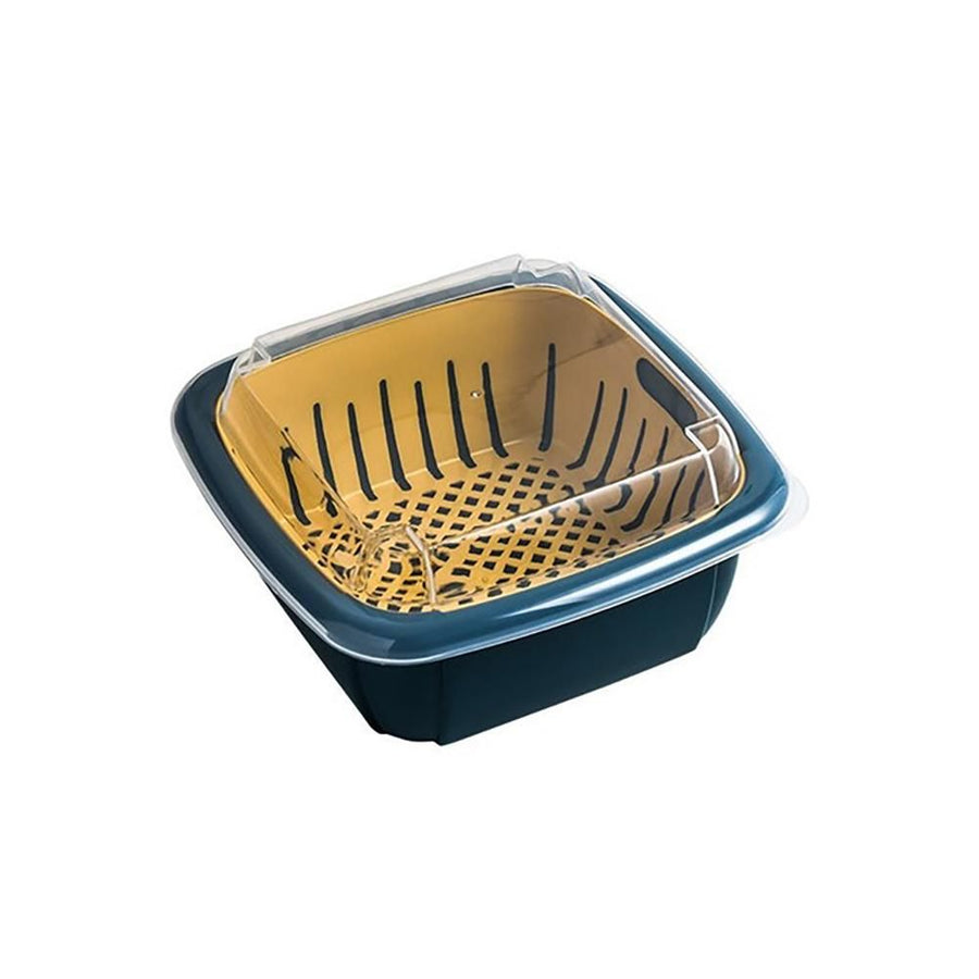 Kitchen Colander with Lid Household Double Layer Basket Multifunction Storage Containers for Fruits Vegetable