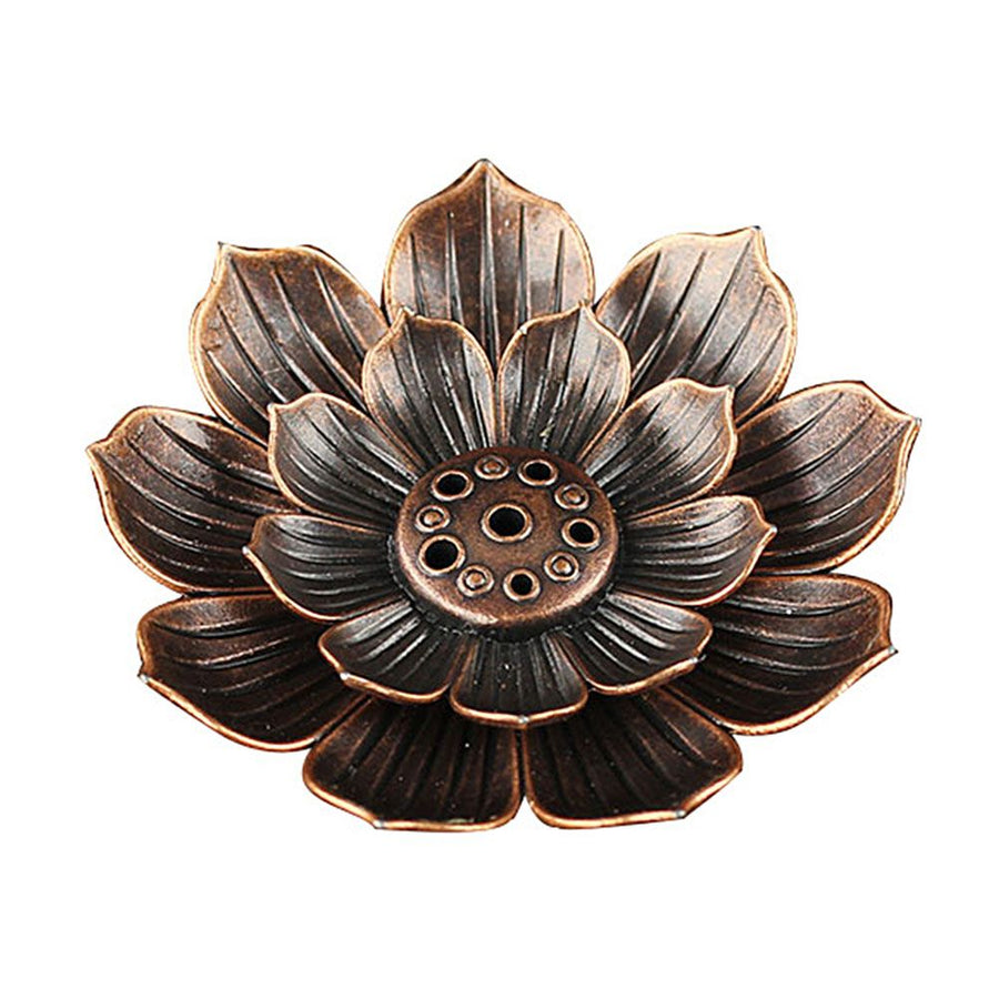 Multi Holes Lotus Incense Holder Zinc Alloy Incense Plate Stick Holder Ash Catcher