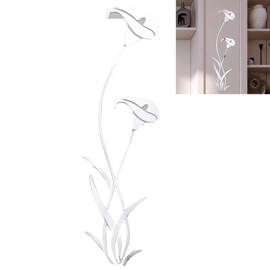 Flower Mirror Wall Sticker Removable Mirror Sticker Modern Wall Sticker Home Decoration