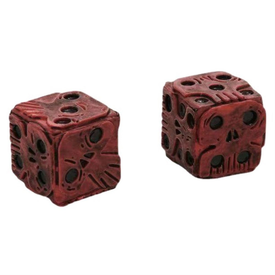 2Pcs Halloween Red Skeleton Dice Novelty Decorative Mini Skeleton Gaming Dice for Club Pub Halloween Party