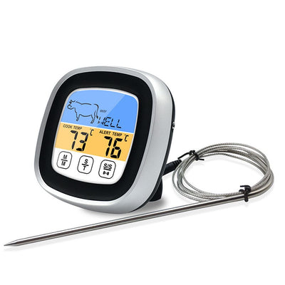 BBQ Thermometer 2 Alarm Mode Touch Screen Backlight Function Meat Thermometer for Outdoor Camping Picnic