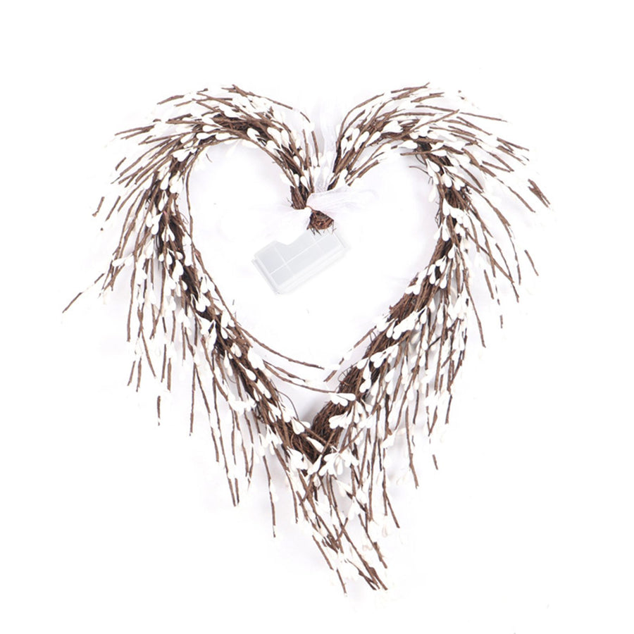 Heart Shaped Wreath Sprig Valentine's Day Wreath Wall Mounted Front Door Flower Wreath