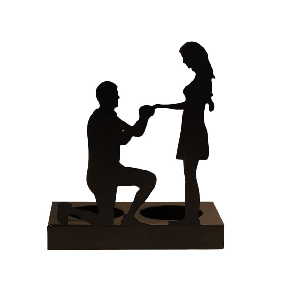 Iron Candle Holder Romantic Couple Candle Statue Gifts for Couple for Wedding Anniversary