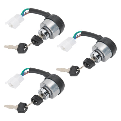 3Set Electric Door Lock 4-Wire Ignition Switch with Keys for 168F/170F/GX160/GX200/GX210