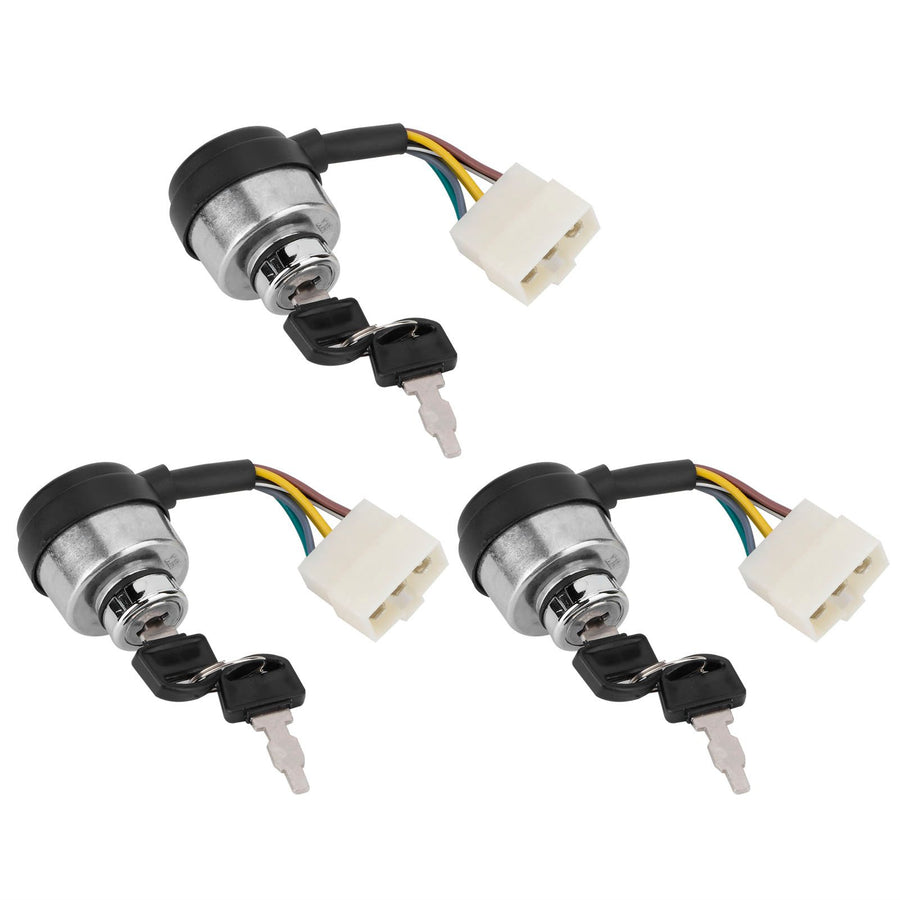 3Set 6 Wire Ignition Switch with Key for 188F/GX390/190F/GX420 Gasoline Engine Generator