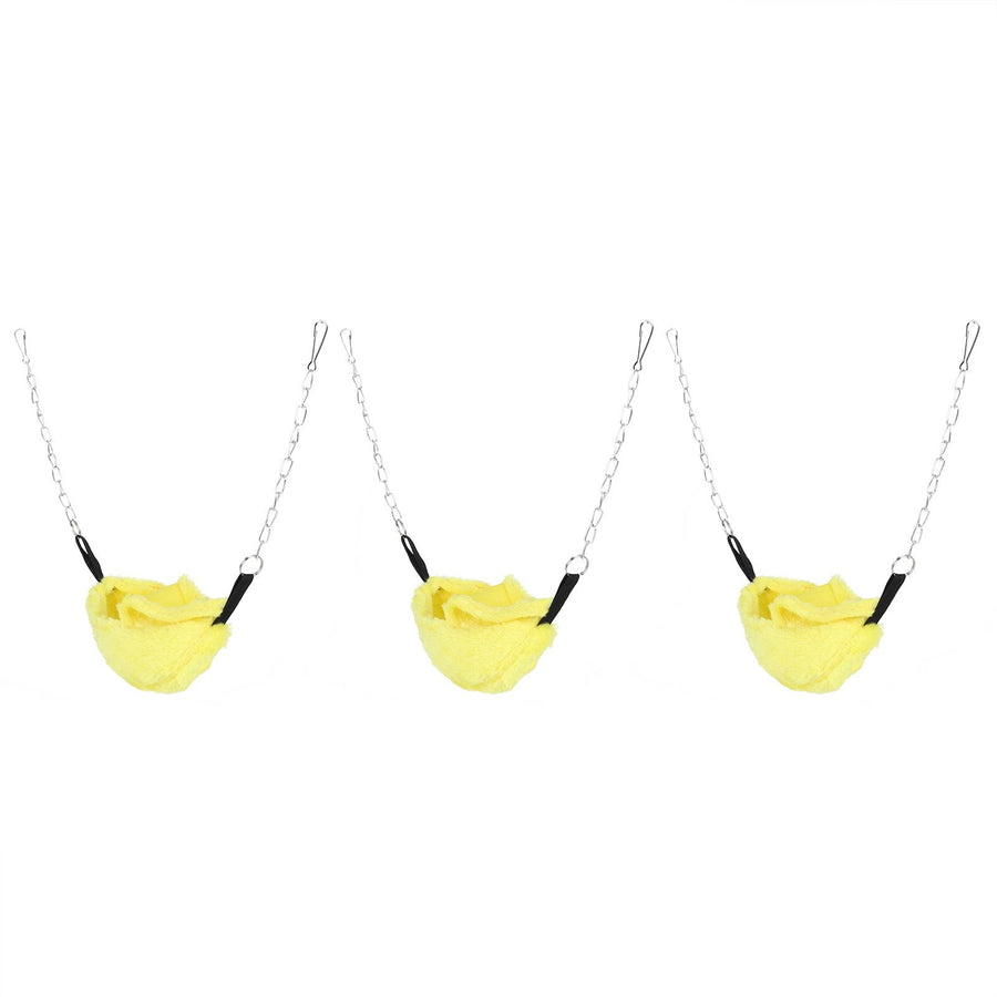 3 Sets Pet Cage Winter Warm Banana Shape Hamster Hammock Bed Hanging House Sleeping NestsYellow