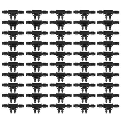 50PCS 4‑Way Connector 8/11 to 4/7mm Drip Irrigation Tubing Connector Fitting Gardening Accessory