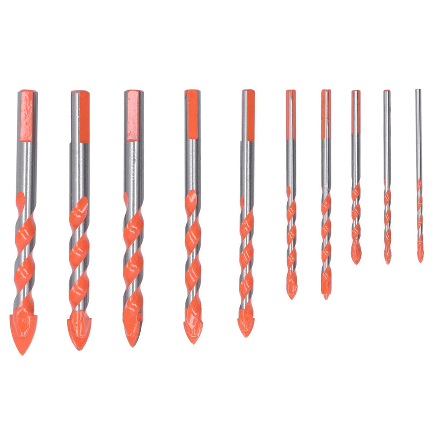 10PCS Multifunctional Drill Bits Set 3/4/5/6/6/8/10/12/14/16mm Triangular Drilling Bit for Wood