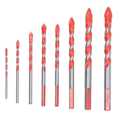 Drill Bit Set Multi Purpose Bits Accessory for Ceramic Tile Concrete Glass Drilling(8Pcs )