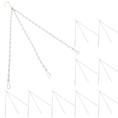 10Pcs Hanging Chain with Hooks Single 8-Strand Iron Garden Flower Pot Plant Hangers Replacement