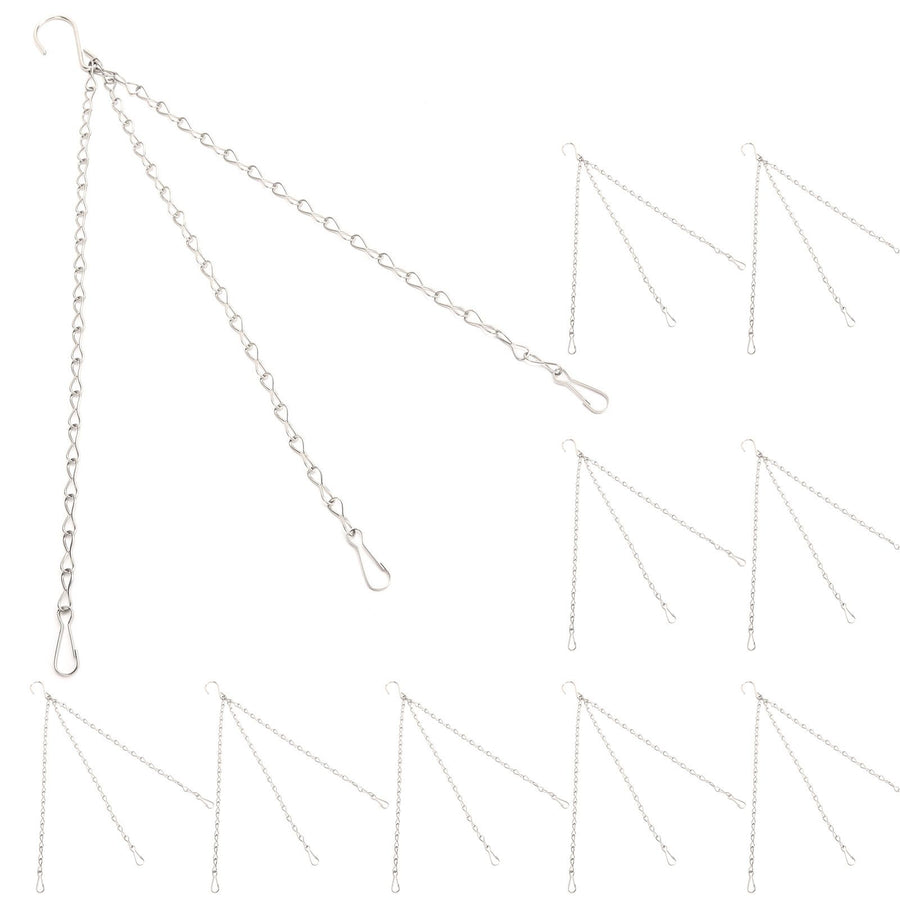 10Pcs Hanging Chain with Hooks Single 8-Strand Iron Garden Flower Pot Plant Hangers Replacement