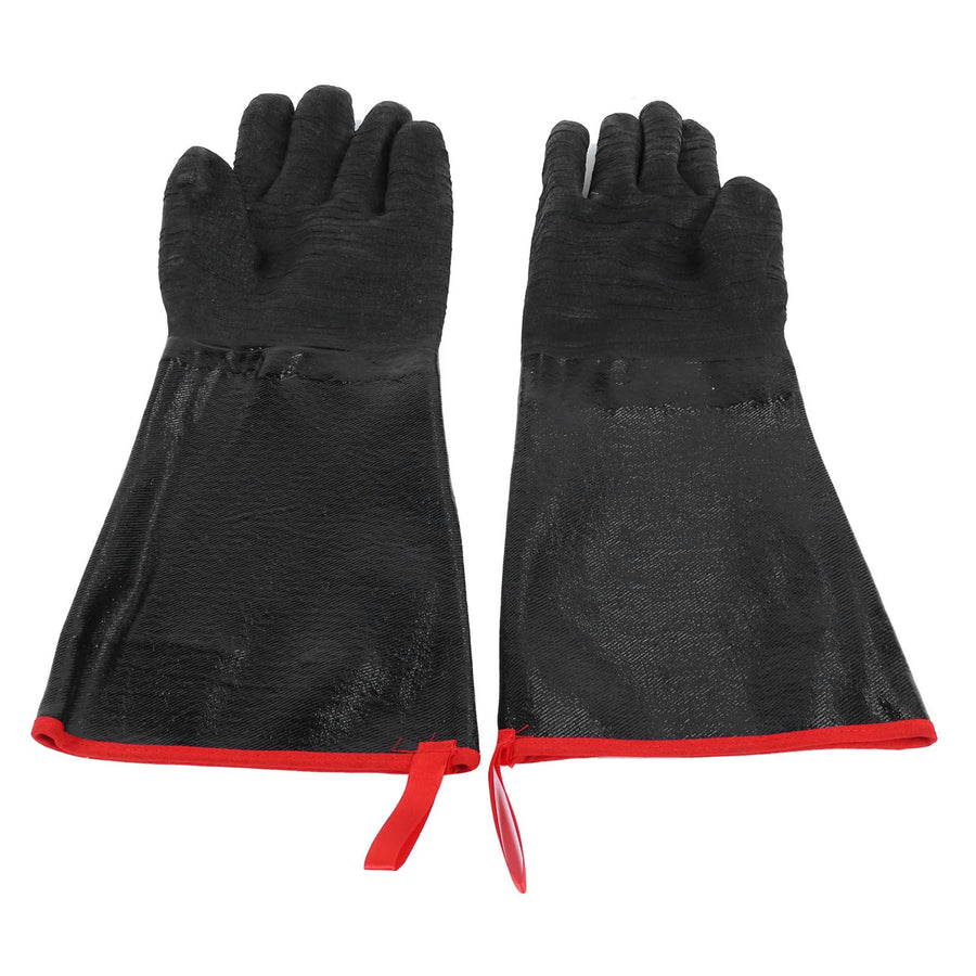 BBQ Gloves High Temperature Resistance 500℃ Waterproof Acid and Alkali Resistant Garden GlovesBlack 17in