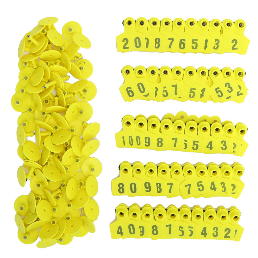 No.001‑100 Farm Pig Ear Tag Livestock Ear Tag Labels Set Poultry Breeding Supplies