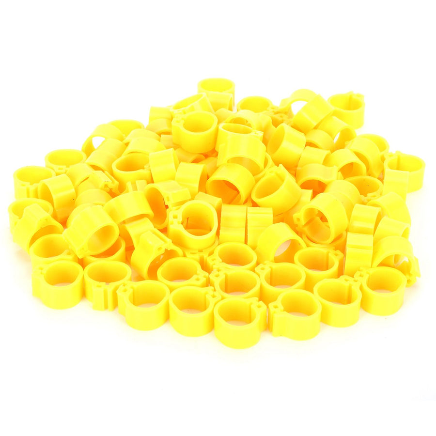 200Pcs 10mm Pigeons No Word Leg Ring Poultry Foot Clip Identification Ring Birds SuppliesYellow