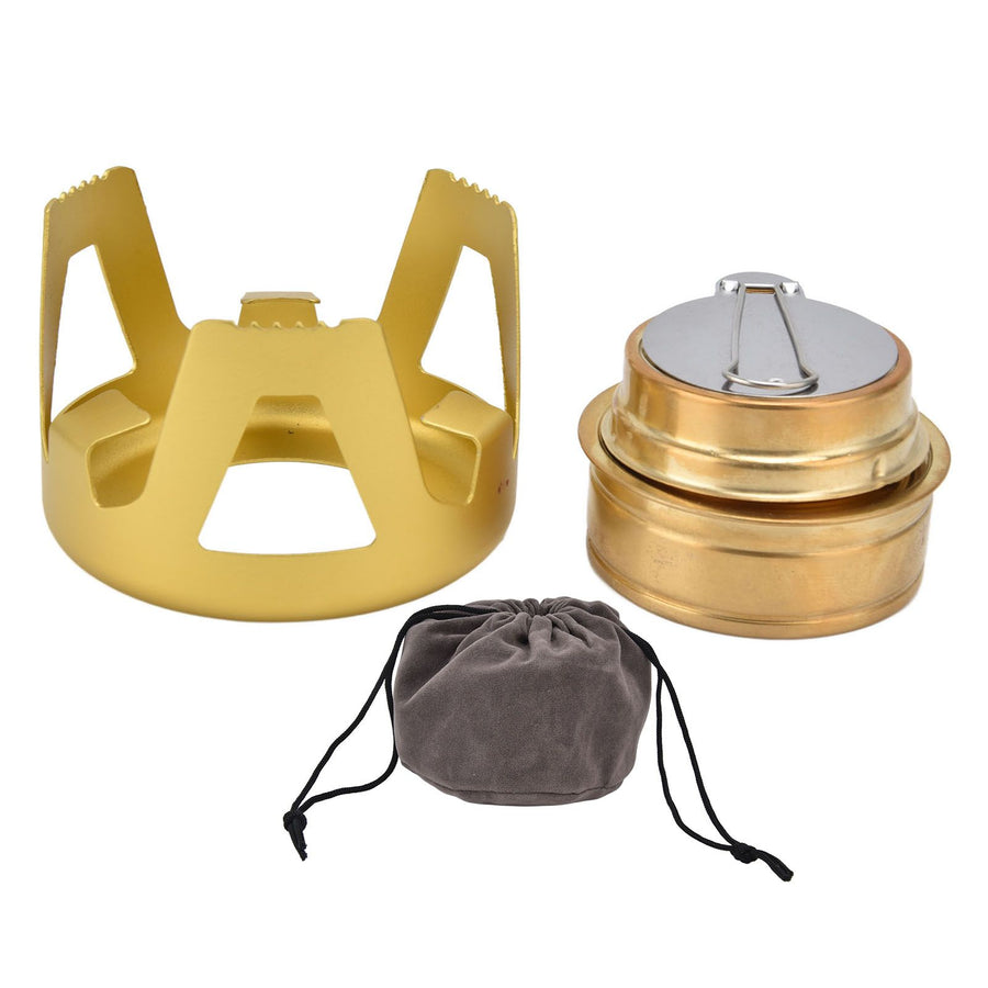 Camping Stove Windproof Vaporizable Portable Liquid Spirit Stove with Stand for Outdoor CampingYellow
