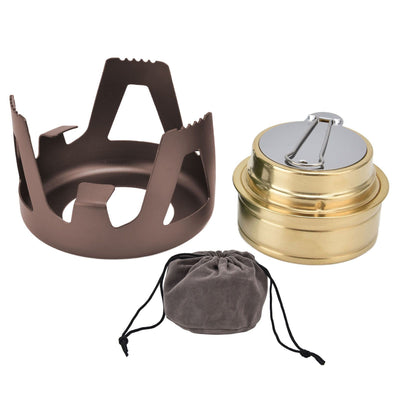 Camping Stove Windproof Vaporizable Portable Liquid Spirit Stove with Stand for Outdoor CampingBrown