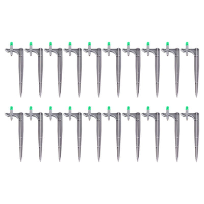 20Pcs/Bag Irrigation Dripper with Ground Insert Fruit Tree Drip Irrigation Emitters for Gardening180 Degree (Green)