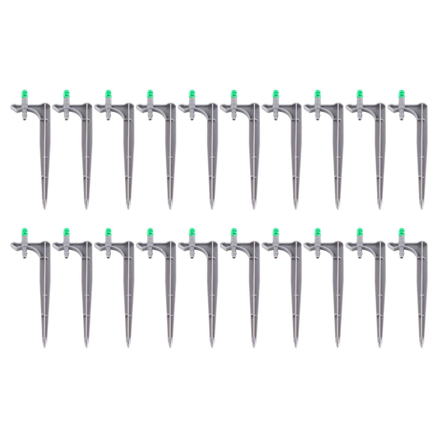 20Pcs/Bag Irrigation Dripper with Ground Insert Fruit Tree Drip Irrigation Emitters for Gardening180 Degree (Green)
