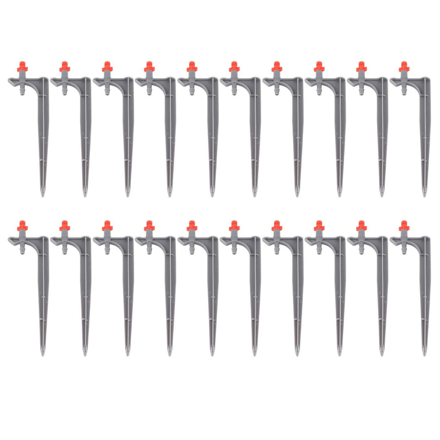 20Pcs/Bag Irrigation Dripper with Ground Insert Fruit Tree Drip Irrigation Emitters for Gardening360 Degree (Red)