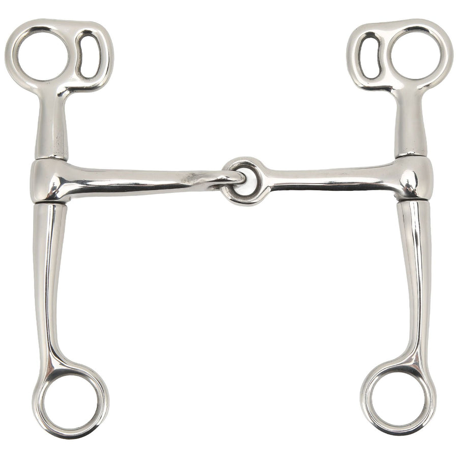Horse Breaking Bit Stainless Steel 125mm Jointed Mouth Bit Equipment with Turn Cheek for Training
