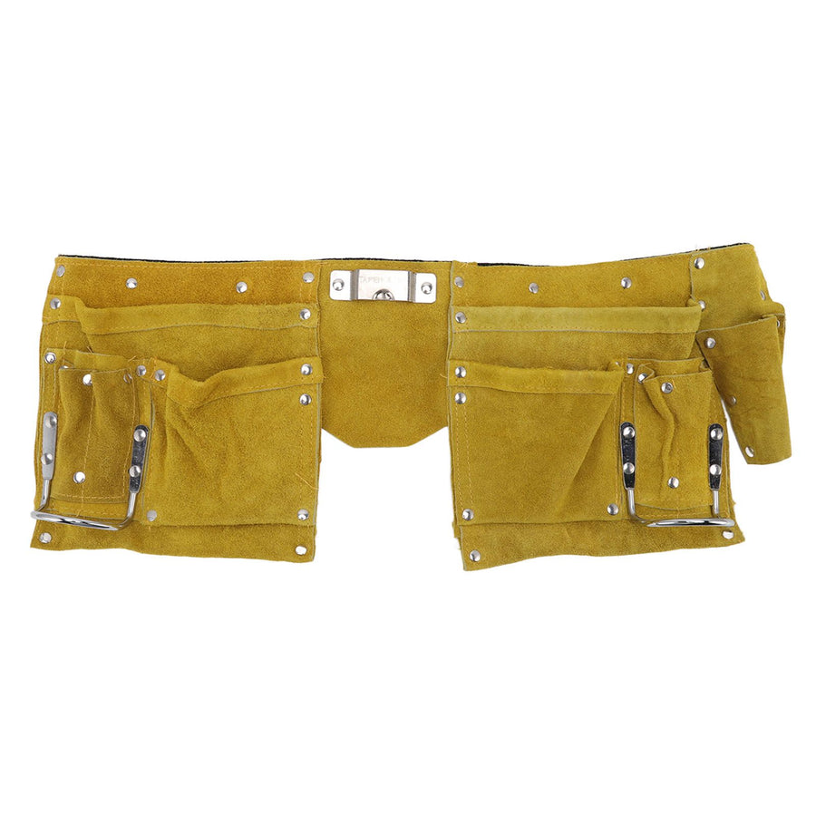 Leather Tool Belt Multiple Pockets Quick Release Buckle Wearproof Portable Leather Tool Belt Apron for Woodworking