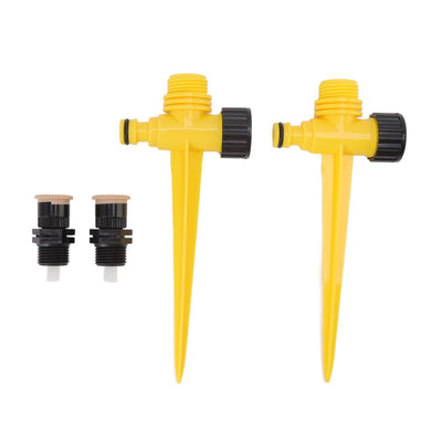 2Set 360 Degree Rotating Garden Yard Sprinkler Ground Plug Type McGonagall Sprinkler Head for Drip Irrigation Green Cooling