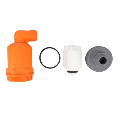 Orange Automatic Air Vent Valve High Hardness Great Flowing Rate PP Exhaust Vent Valve Top G1/2 Bottom G1 Fast Type 6632A PP