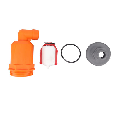 Orange Automatic Air Vent Valve High Hardness Great Flowing Rate PP Exhaust Vent Valve Top G1/2 Bottom G1 Compound Type 6632B PP