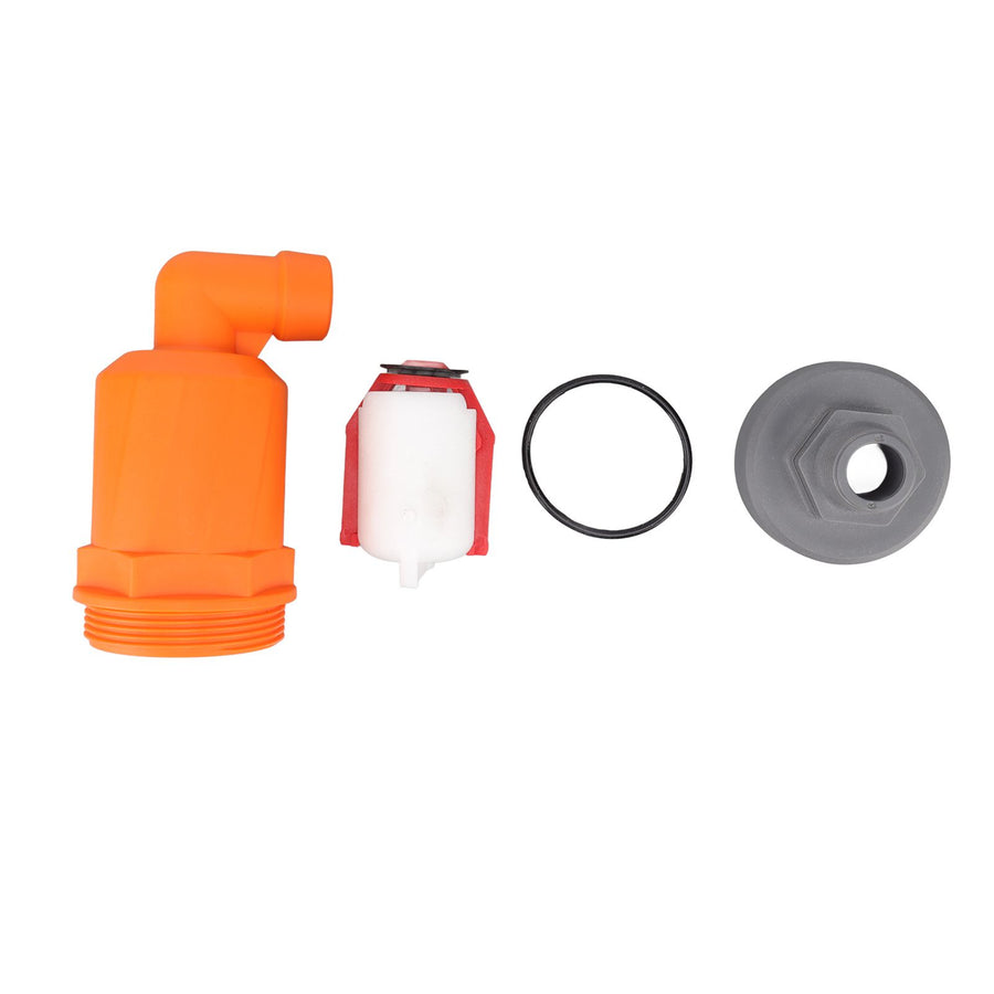Orange Automatic Air Vent Valve High Hardness Great Flowing Rate PP Exhaust Vent Valve Top G1/2 Bottom G1 Compound Type 6632B PP