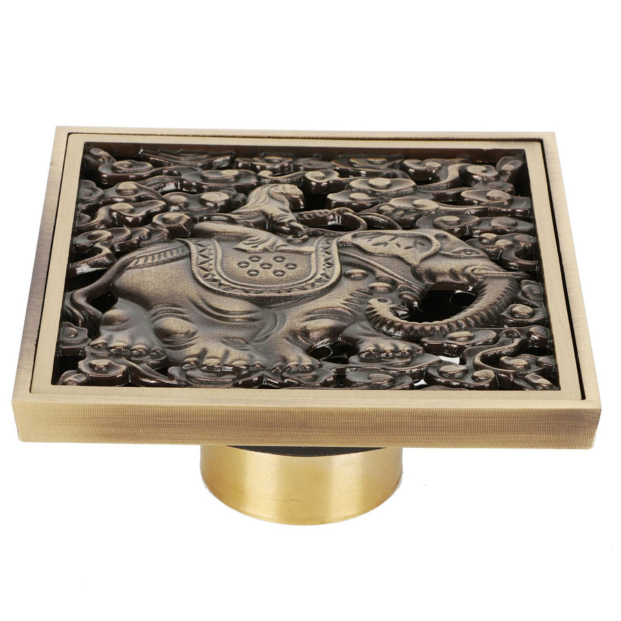 Floor Drain Antique Full Copper Shower Drain Kit for Kitchen Bathroom Toilet Hotel