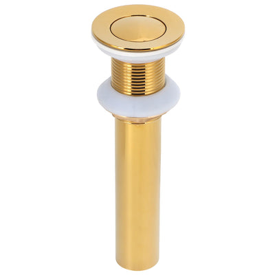 Gold Sink Drain without Overflow Anti Clog Bathroom Faucet Wash Basin Drain Stopperwithout Hole