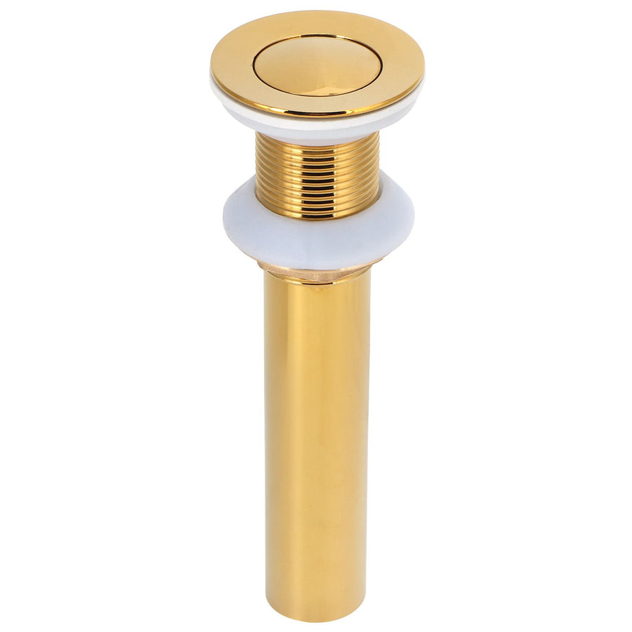 Gold Sink Drain without Overflow Anti Clog Bathroom Faucet Wash Basin Drain Stopperwithout Hole