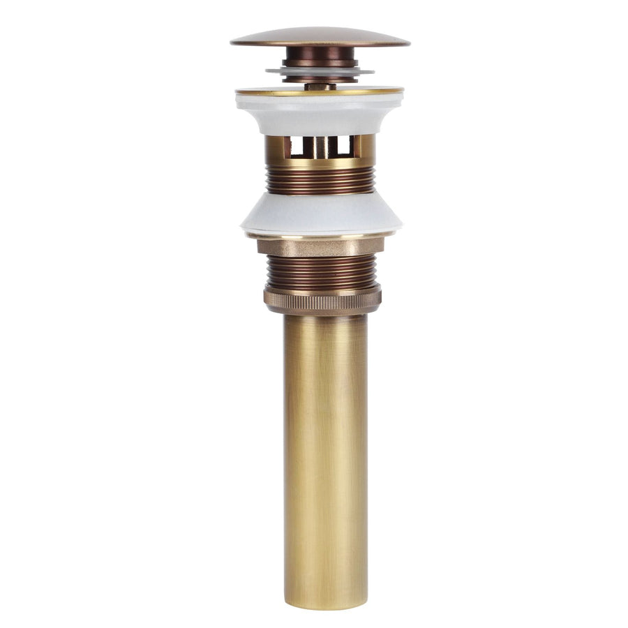 Brass Popup Drain Stopper Bathroom Basin Sink Draining Without Overflow AccessoryAntique Big Bouncing with Hole