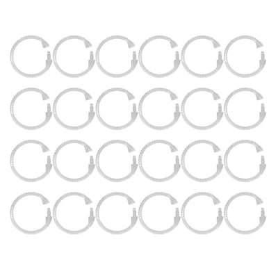 24Pcs Curtain Rings ABS Transparent O Shape Shower Curtain Hooks for Bathroom Shower Rod