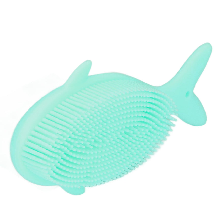Baby Bath Brush Cartoon Whale Shape Silicone Soft Hair Baby Bath Shampoo Massage Cleaning Shower Brush Kids Bath Toys Green