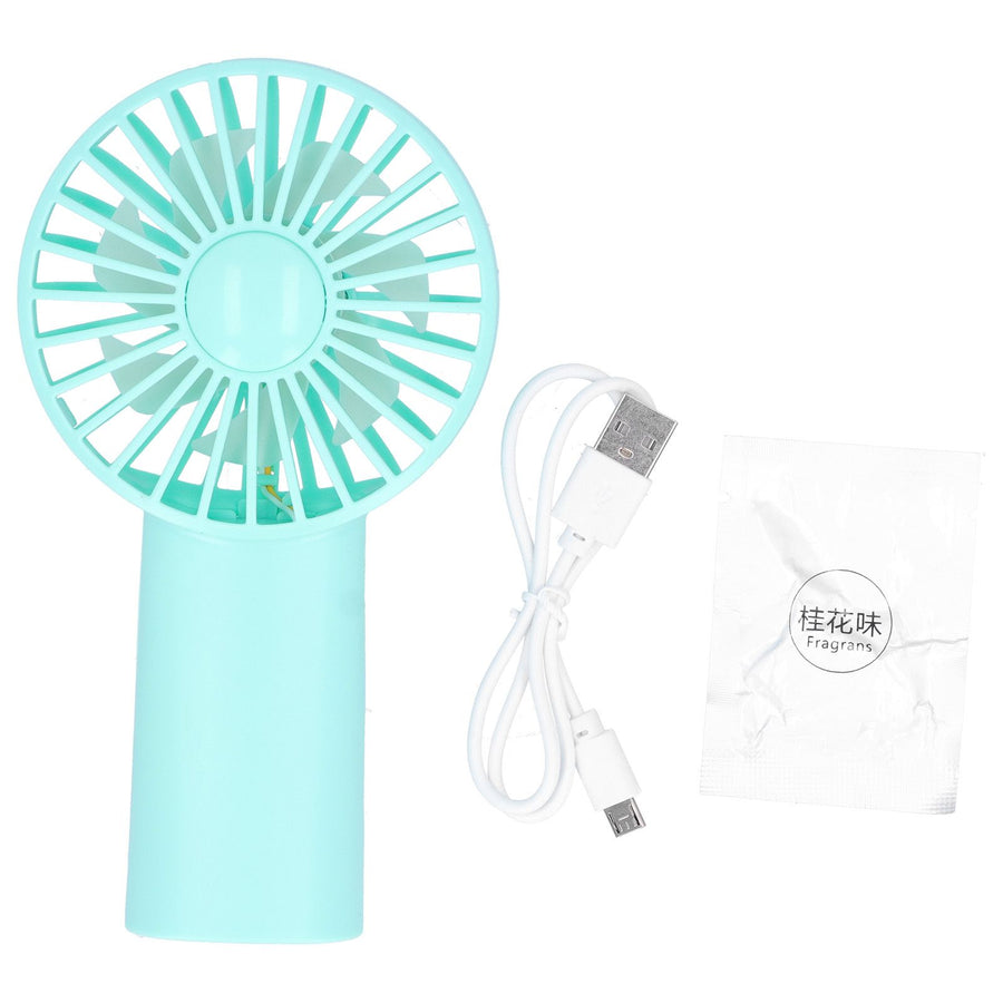 Mini Handheld Fan Desktop Portable USB Rechargeable Fan for Home Office with Aromatherapy Tablets
