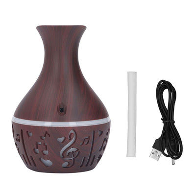 Aromatherapy Diffuser 300ml USB Powered Wood Grain Ultra Quiet LED Night Light Desk Humidifier for Home Office Hotel