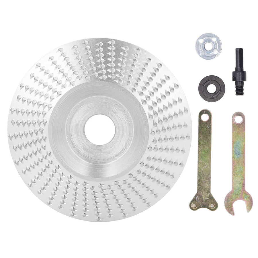 Grinding Shaping Disc Tungsten Carbide 100mm OD 16mm Hole Dia for Angle Grinder WoodworkingSilver