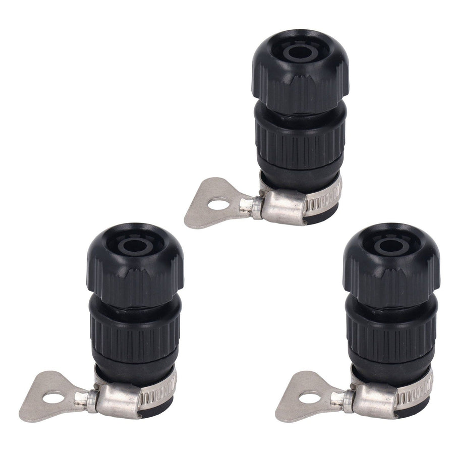 3pcs Tap Connector Adapter PP Stainless Steel Home Water Hose Accessories for Garden Car Washing with Clamp 16‑18 Outer Diameter