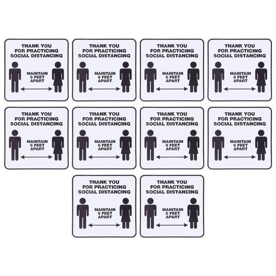 2 Set Floor Sticker Floor Distancing Signs Marker Warning Decal for Mall School Public Area