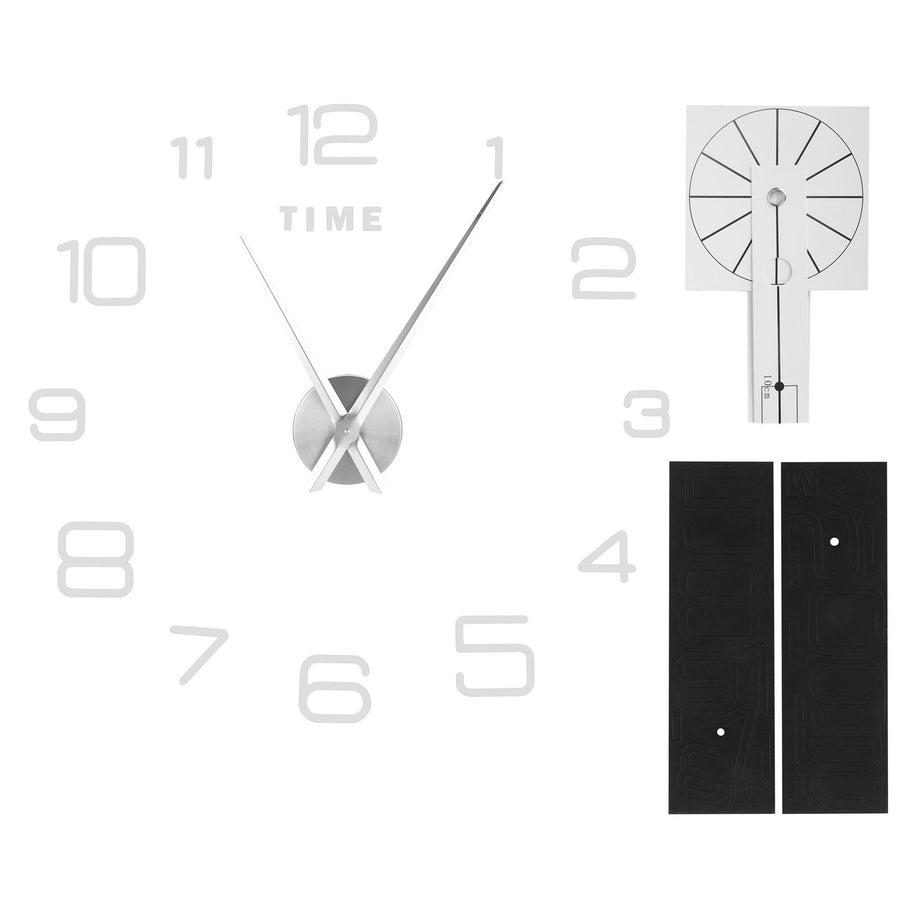 DIY Wall Clock Acrylic Frameless Mirror Surface Wall Sticker Clock Decor for Living Room BedroomSilver