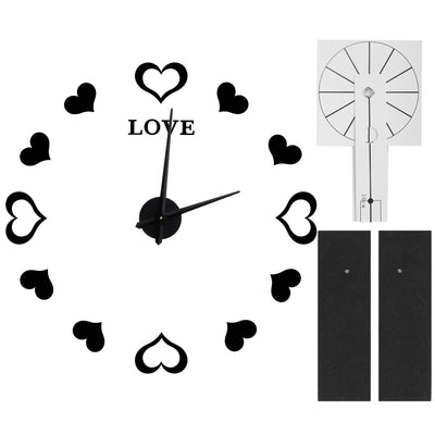 Innovative DIY Wall Clock Acrylic Mirror Surface Wall Sticker Clock for Home DecorationBlack