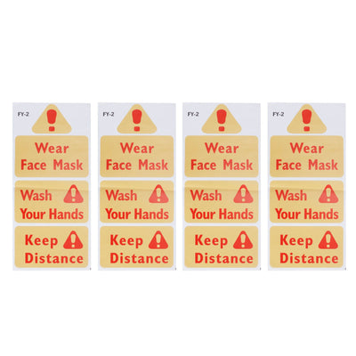 4PCS Warning Signs Wall Sticker Caution Warning Decals DIY Kitchen Shop Window Decor