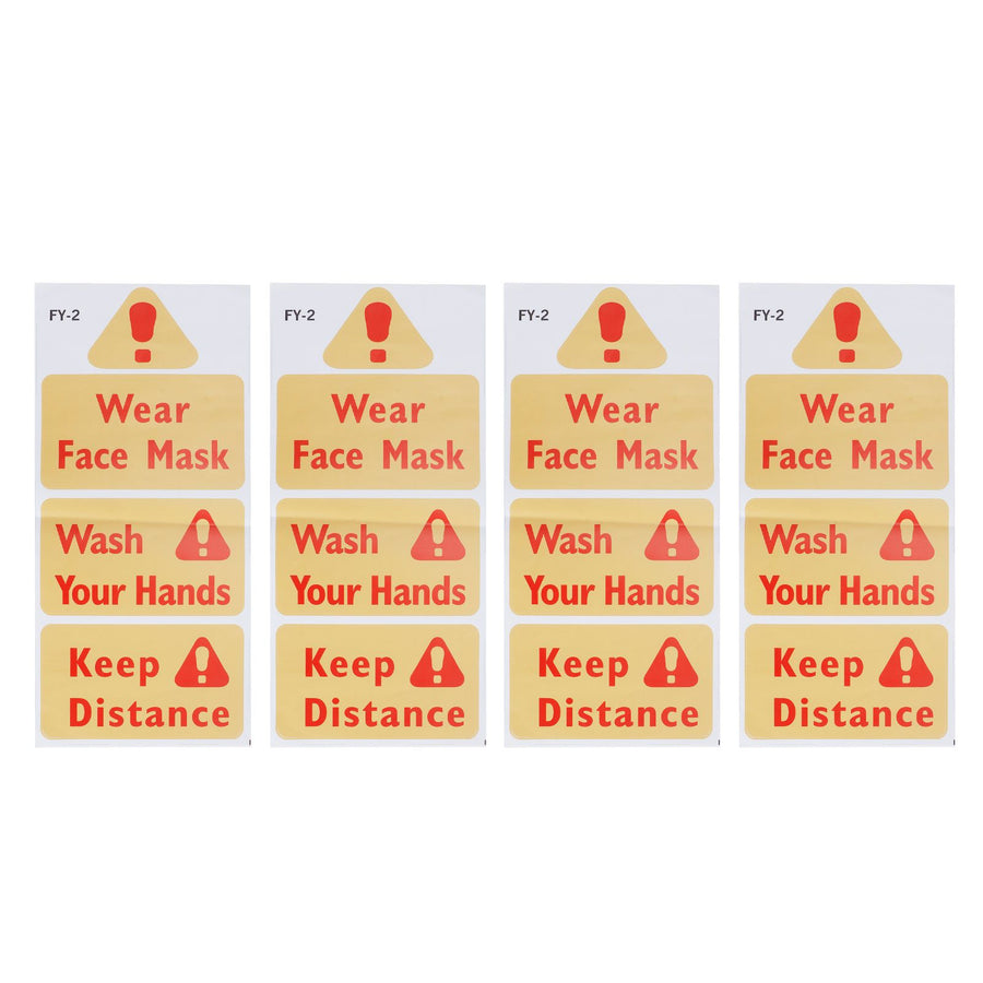 4PCS Warning Signs Wall Sticker Caution Warning Decals DIY Kitchen Shop Window Decor