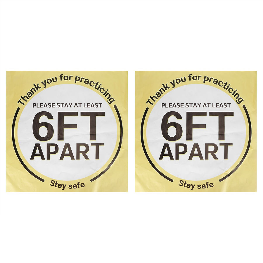 2 Sets Social Distancing Floor Decals Distancing Warning Sign Sticker for Crowd Control Guidance