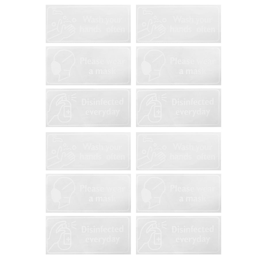 4Set English Warning Signs Safety Marking Wall Hanging Stickers for Showcase Public Places