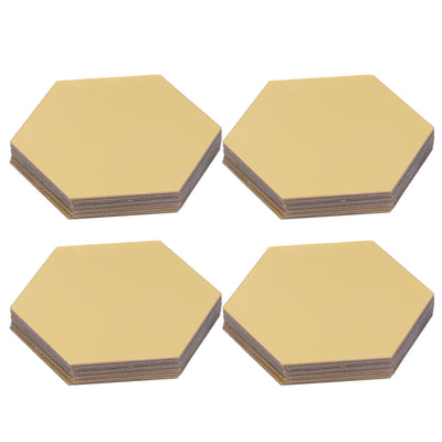 4 Set Mirror Wall Sticker Acrylic Hex Removable Decor Decal Background Home Decoration12.6cm Gold